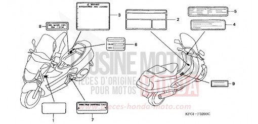ETIQUETTE DE PRECAUTIONS FES250Y de 2000